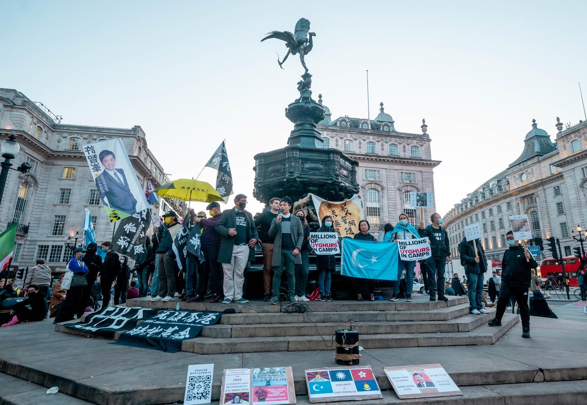 Hongkongers in UK Protest Against Chinese Regime on Communist Anniversary