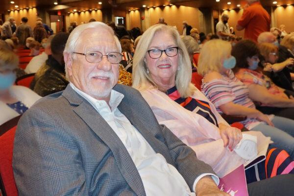 Mr. Ed Hazeldean and Mrs. Karen Hazeldean appreciated both the artistry and advocacy of Shen Yun at Butler Arts Center in Indianapolis on Oct. 2, 2021. (Nancy Ma/The Epoch Times)