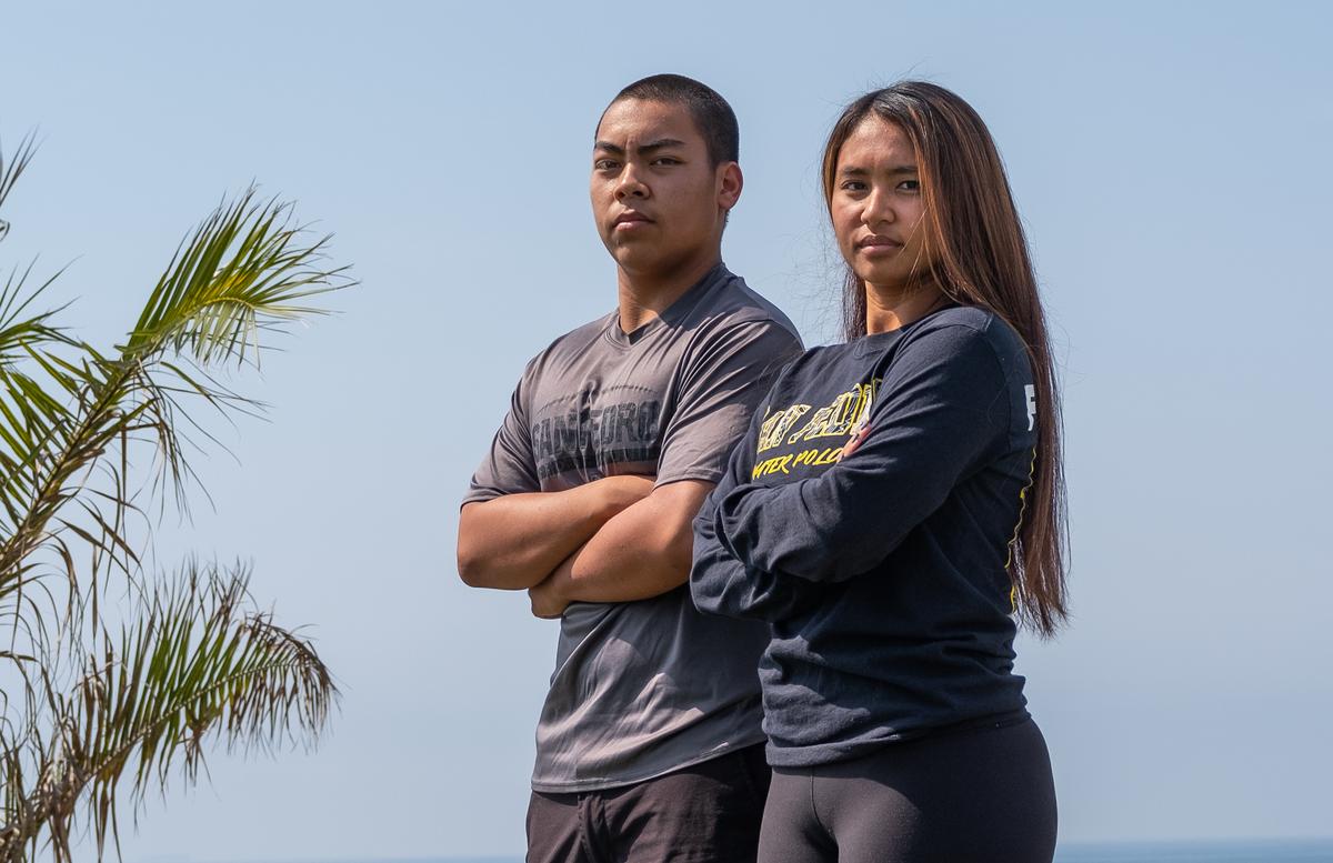 Teen Brother and Sister Join Relay Team in Swim Across San Pedro Channel
