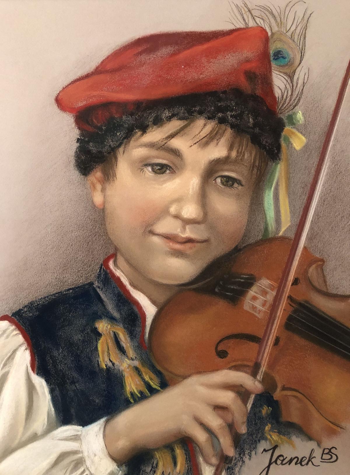 Polish boy in traditional costume, by Barbara Schafer. Pastel. (Courtesy of Barbara Schafer)