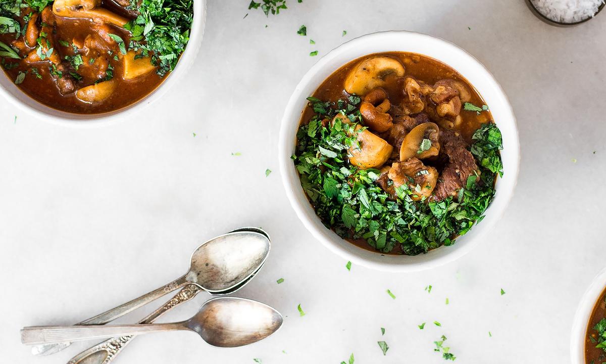 Wild Mushroom and Bison Stew