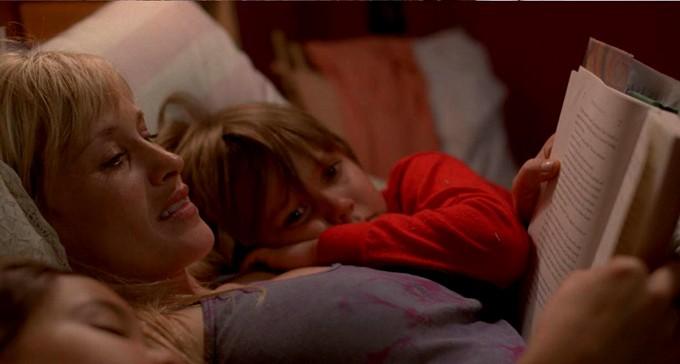 (L–R) Samantha (Lorelei Linklater), Olivia (Patricia Arquette), and Mason Jr. (Ellar Coltrane), in Richard Linklater’s “Boyhood.” (IFC Films/Universal Pictures)