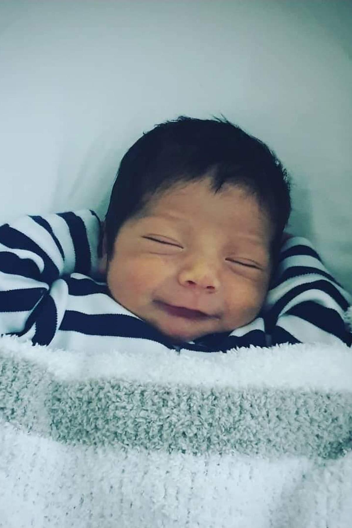 Baby Reign aged 1 month. (Courtesy of Caters News)