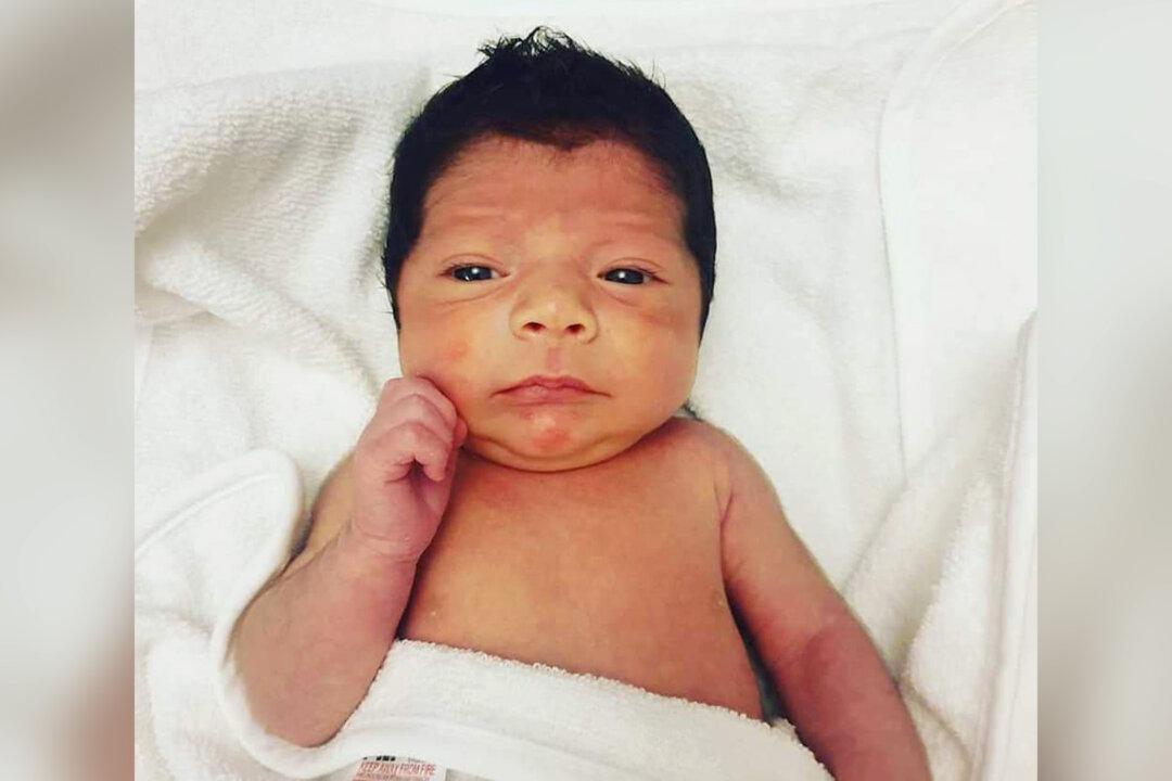 Adorable Baby Boy Born With a Head Full of Stunning Dark Hair Loves a Daily Blow-Dry