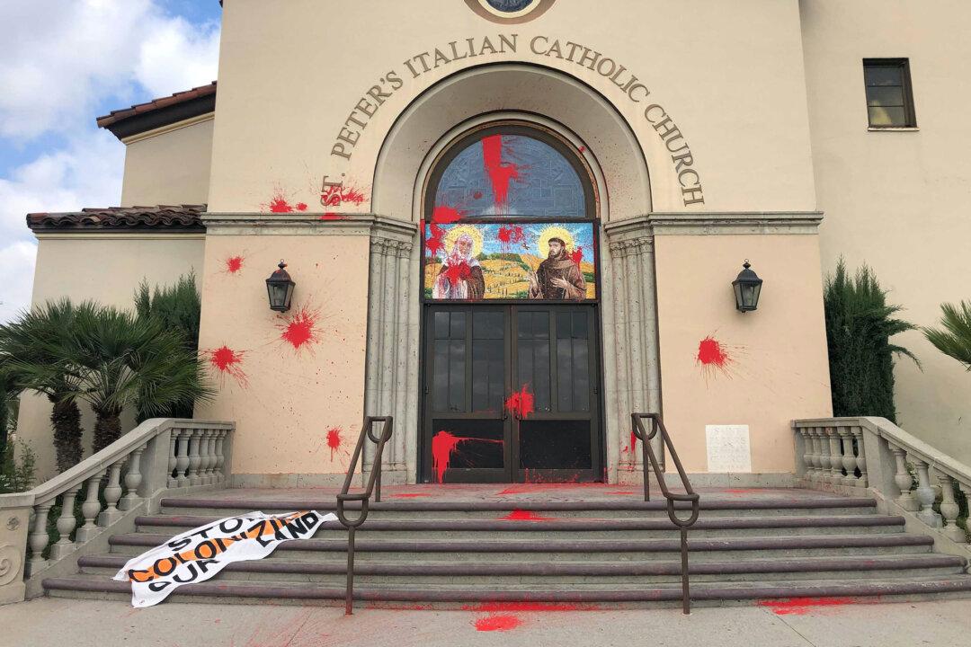 Italian Church on Edge of LA’s Chinatown Vandalized With Anti-Colonization Graffiti