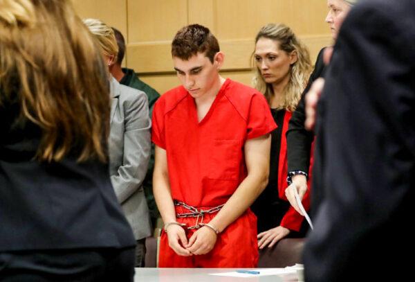 Nikolas Cruz, facing 17 charges of premeditated murder in the mass shooting at Marjory Stoneman Douglas High School in Parkland, appears in court for a status hearing in Fort Lauderdale, Florida on Feb. 19, 2018. (Mike Stocker/Pool via Reuters)