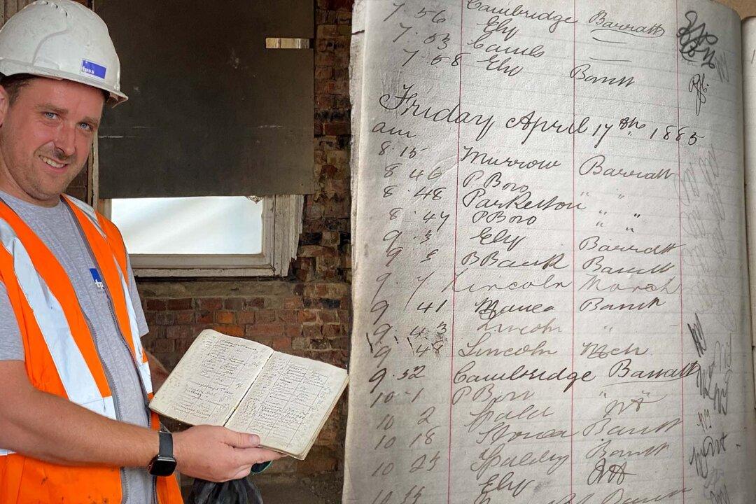 Contractor at Old Train Station Unearths Hand-Written Ledger From 1885 in Cambridgeshire
