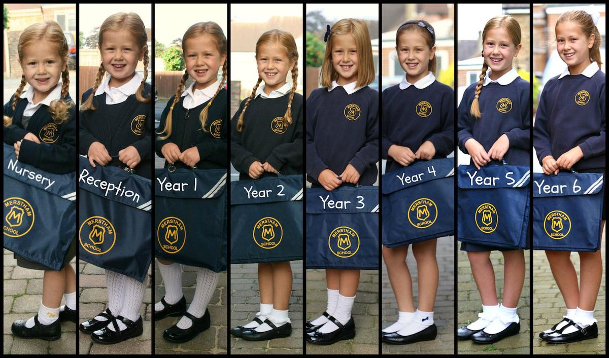 Chloë Barnett primary school montage. (SWNS)