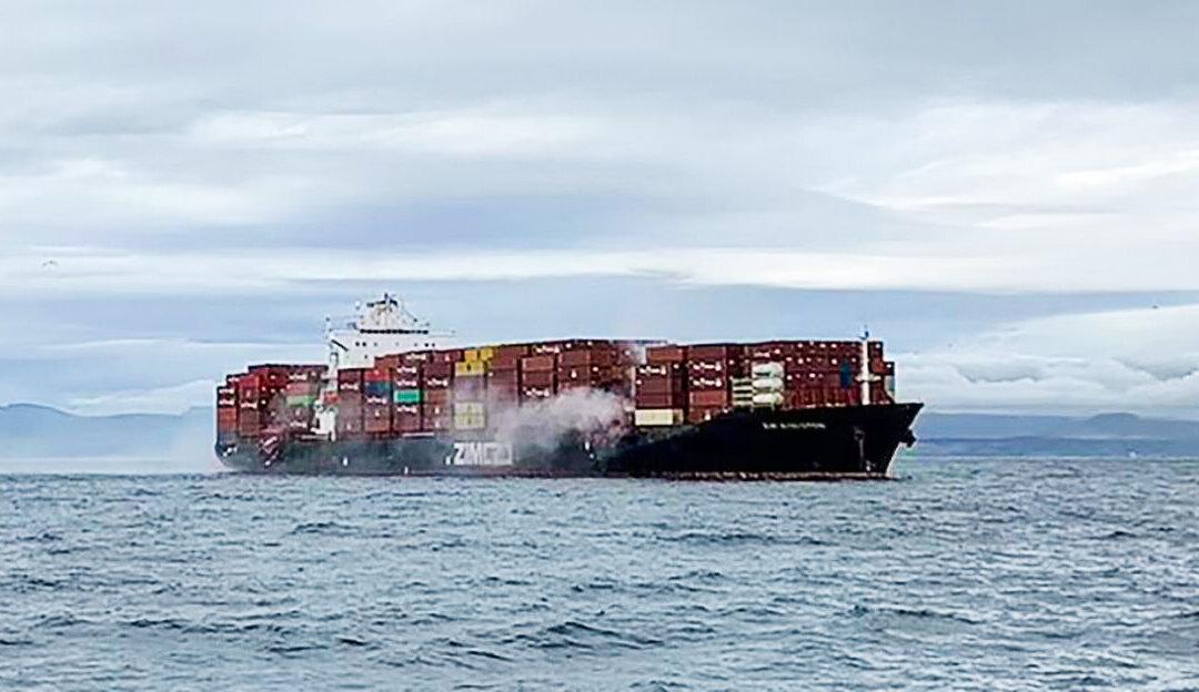 Fire Breaks Out on Container Ship Off West Coast, Expelling Toxic Materials: Officials