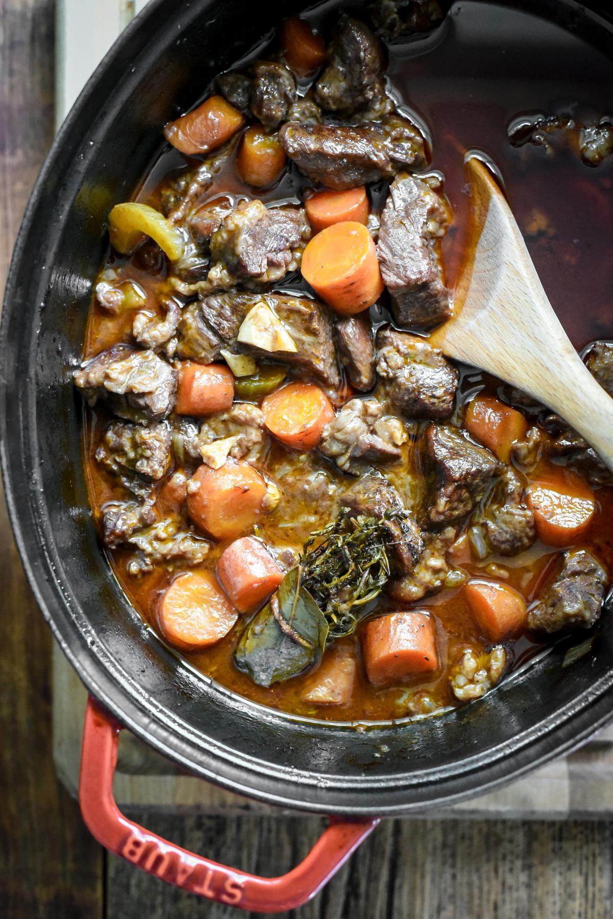 Bake in the oven until the beef is fork-tender. (Audrey Le Goff)