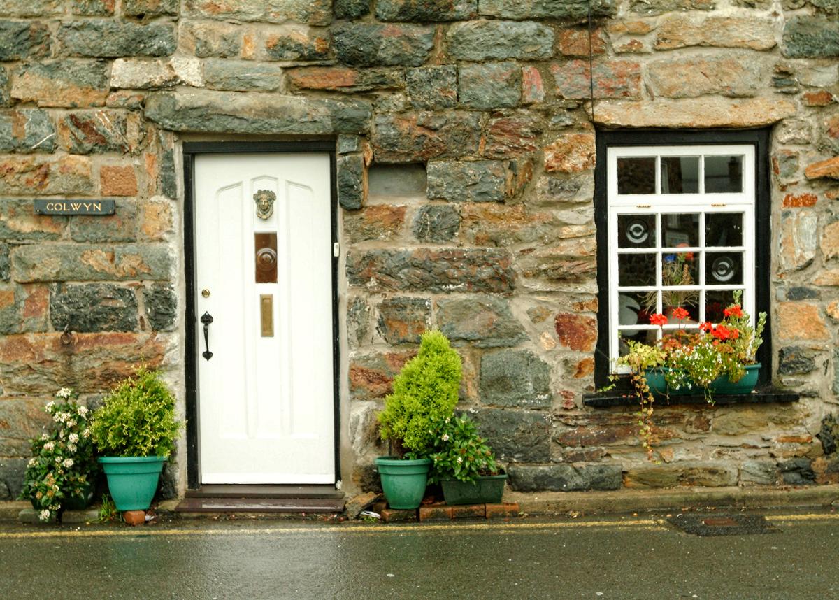 A typical slate and stone home in a small Welsh town. (Copyright Fred J. Eckert)