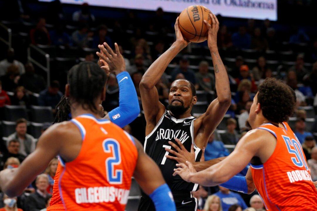 Kevin Durant Scores 33 Points, Nets Beat Thunder 120–96