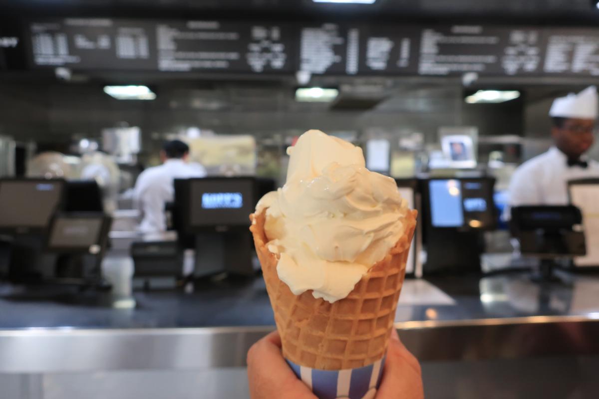 Ice cream has to contain at least 10 percent milk fat, which frozen custard also does. But its egg yolks that set custard apart from its cousin, making up at least 1.4 percent of the recipe. Frozen custard is also not whipped up with air from churning as ice cream is, so with each bite you are getting a very dense, very creamy, and more flavorful, product. (Kevin Revolinski)