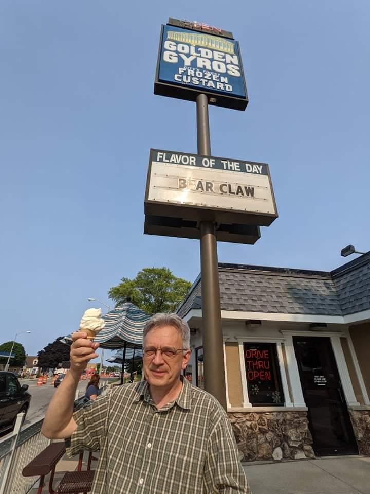 Enjoying a frozen custard from Golden Gyros. (Kevin Revolinski)