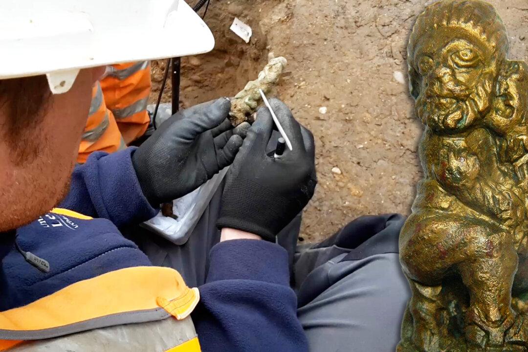 Archeologists Find Roman-Age Bronze Handle Depicting Man Being Fed to the Lions