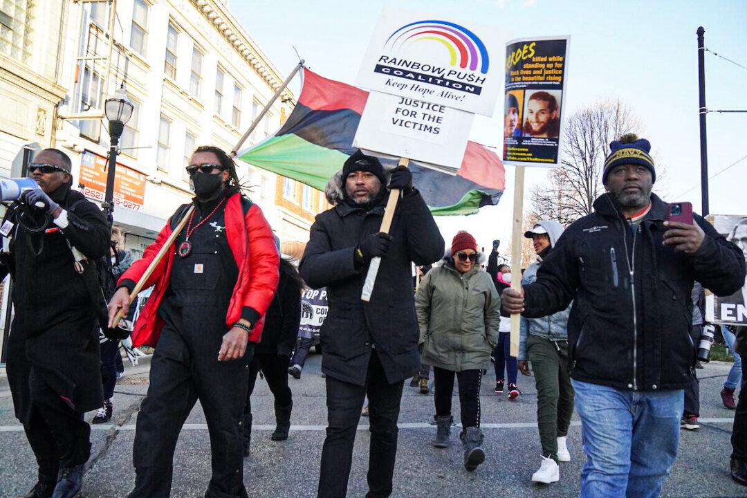 Protesters March Against Kyle Rittenhouse Jury Verdict in Downtown Kenosha