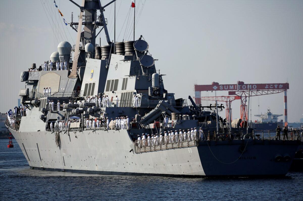 The USS Milius (DDG-69) guided-missile destroyer arrives to join the Forward Deployed Naval Force at the U.S. naval base in Yokosuka, Japan, on May 22, 2018. (Issei Kato/Reuters)