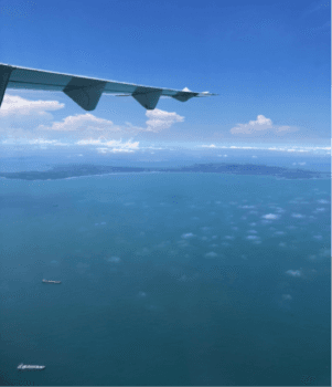 The Taiwan-governed island of Quemoy photographed from an inbound plane. (Courtesy of Adam Molon)