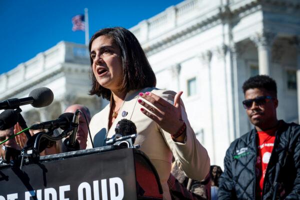 Rep. Nicole Malliotakis (R-N.Y.) speaks during a press conference in front of the U.S. Capitol on Nov. 1, 2021. (Pete Marovich/Getty Images)