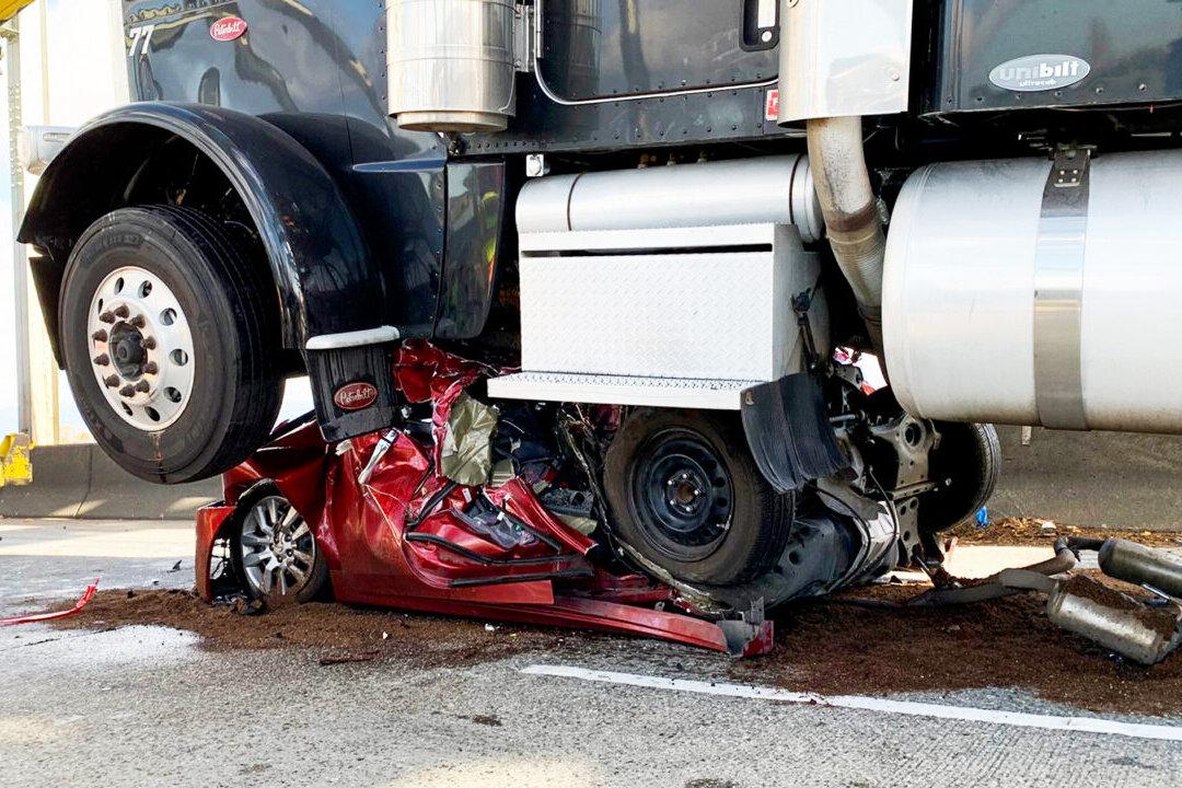 Woman Rammed by Semitruck That Folds Car Like Pancake—but She ‘Miraculously’ Has ‘Minor Injuries’