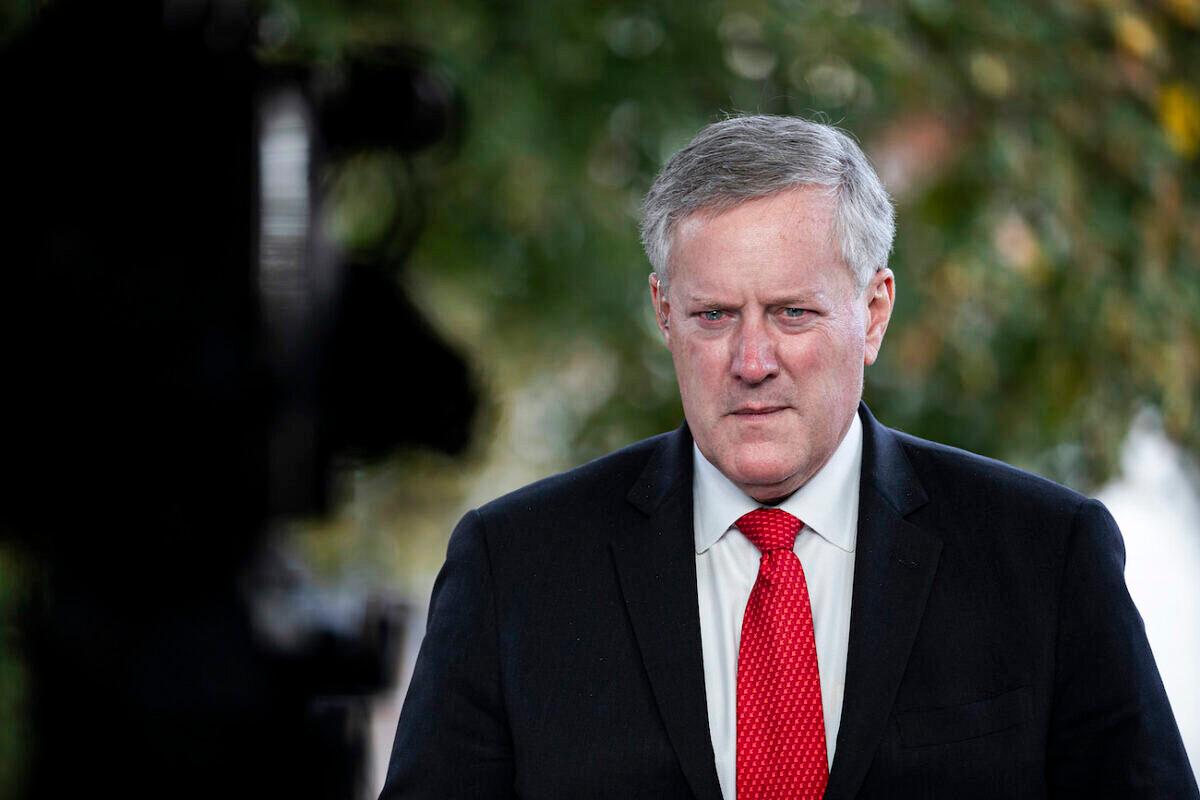 Then-White House chief of staff Mark Meadows at the White House in Washington on Oct. 21, 2020. (Tasos Katopodis/Getty Images)
