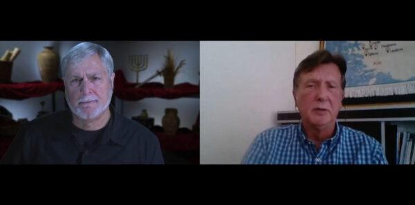 Timothy Mahoney (L) and Mark W. Wilson in “Are We Living in the End Times?” (Historical Faith Society)