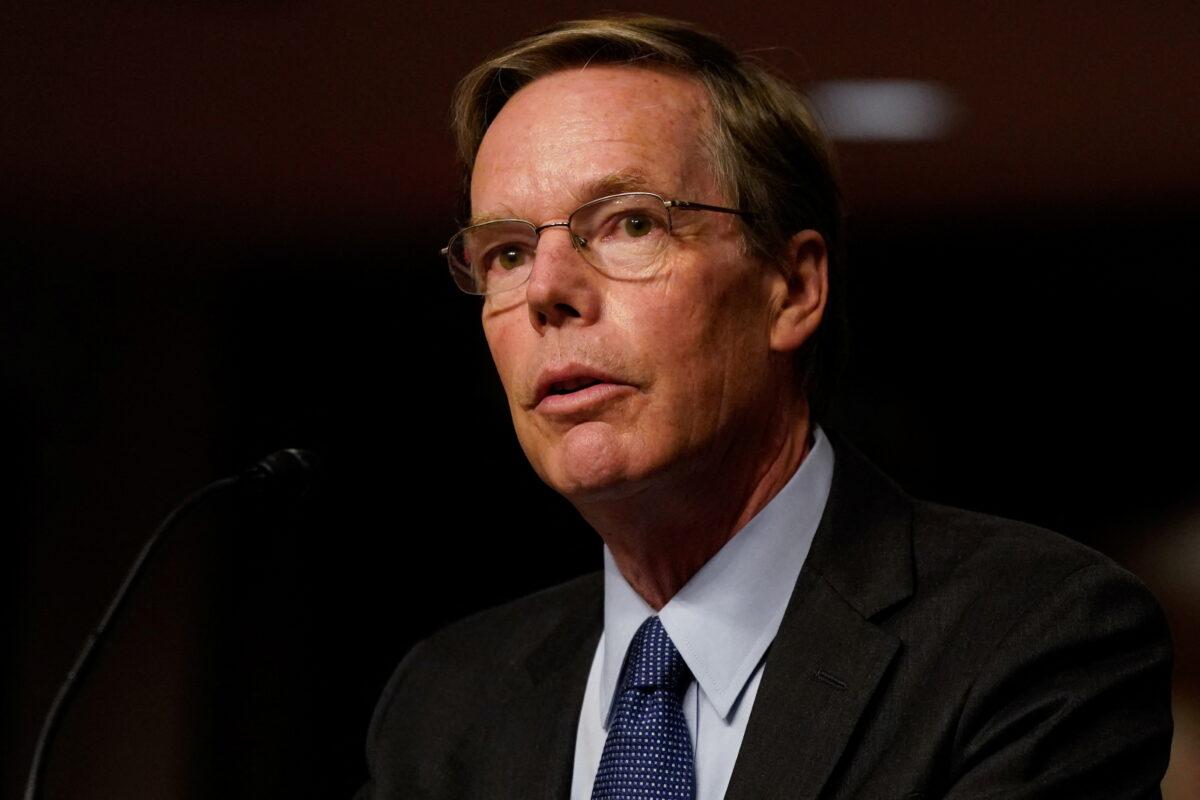 Former ambassador to NATO Nicholas Burns gives his opening statement during the Senate Foreign Relations Committee hearing on his nomination to be the U.S. Ambassador to China on Capitol Hill in Washington on Oct. 20, 2021. (Elizabeth Frantz/Reuters)