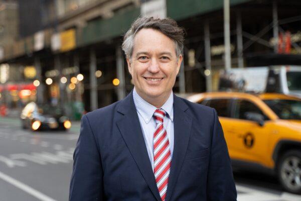 Anders Corr, publisher of the Journal of Political Risk and author of "The Concentration of Power," in New York on Dec. 13, 2021. (Bao Qiu/The Epoch Times)