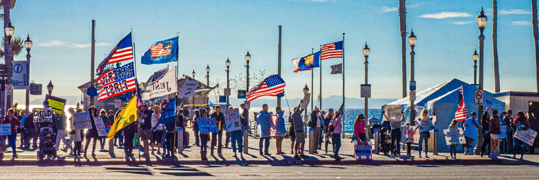 Hundreds Protest Vaccine Mandates for K–12 in Huntington Beach