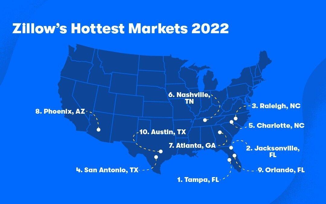 Zillow Predicts Hottest Housing Markets for 2022 and Those That Are Fastest Cooling