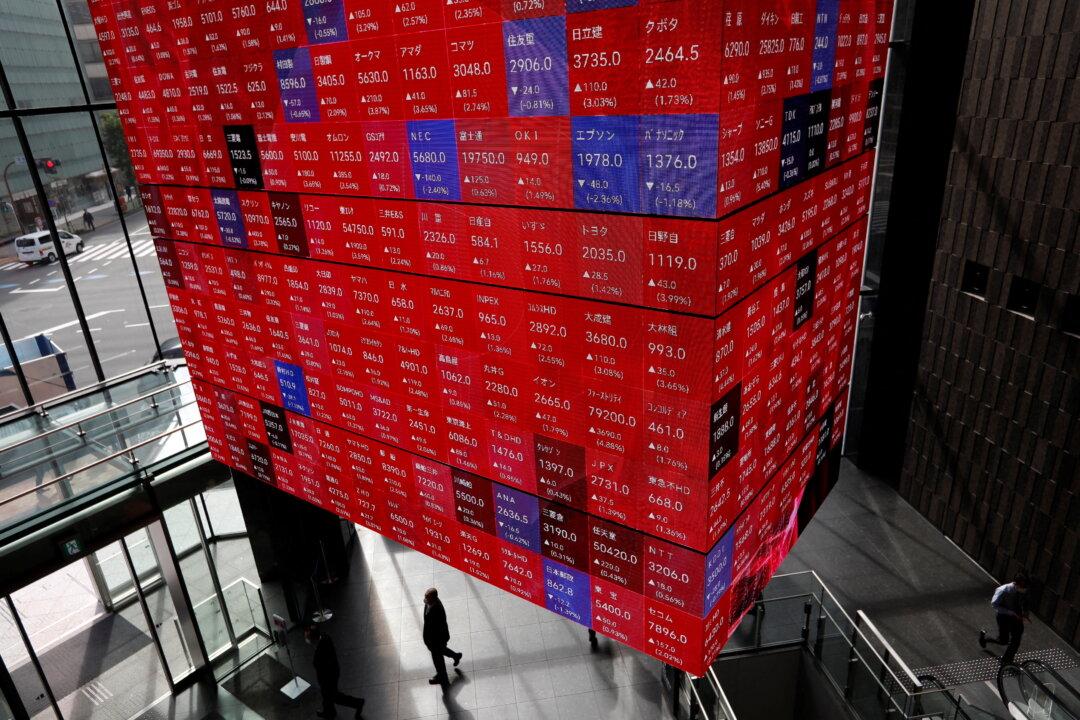 Asian Shares Fall on Fed Officials’ Hawkish Policy Stance