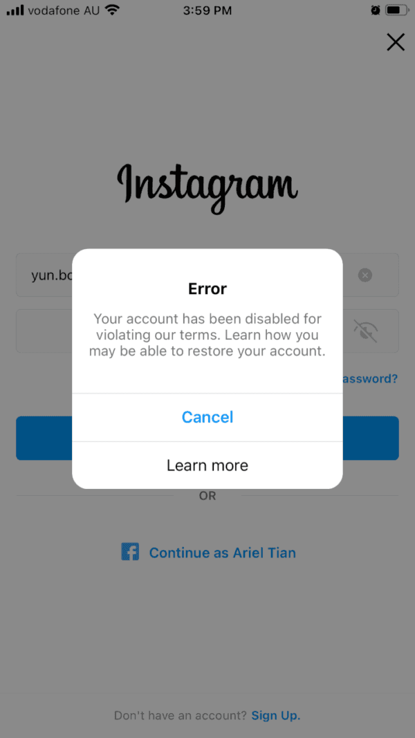 Image of Ariel Tian's Instagram page on Jan. 8, 2022. (Screenshot supplied by Ariel Tian)