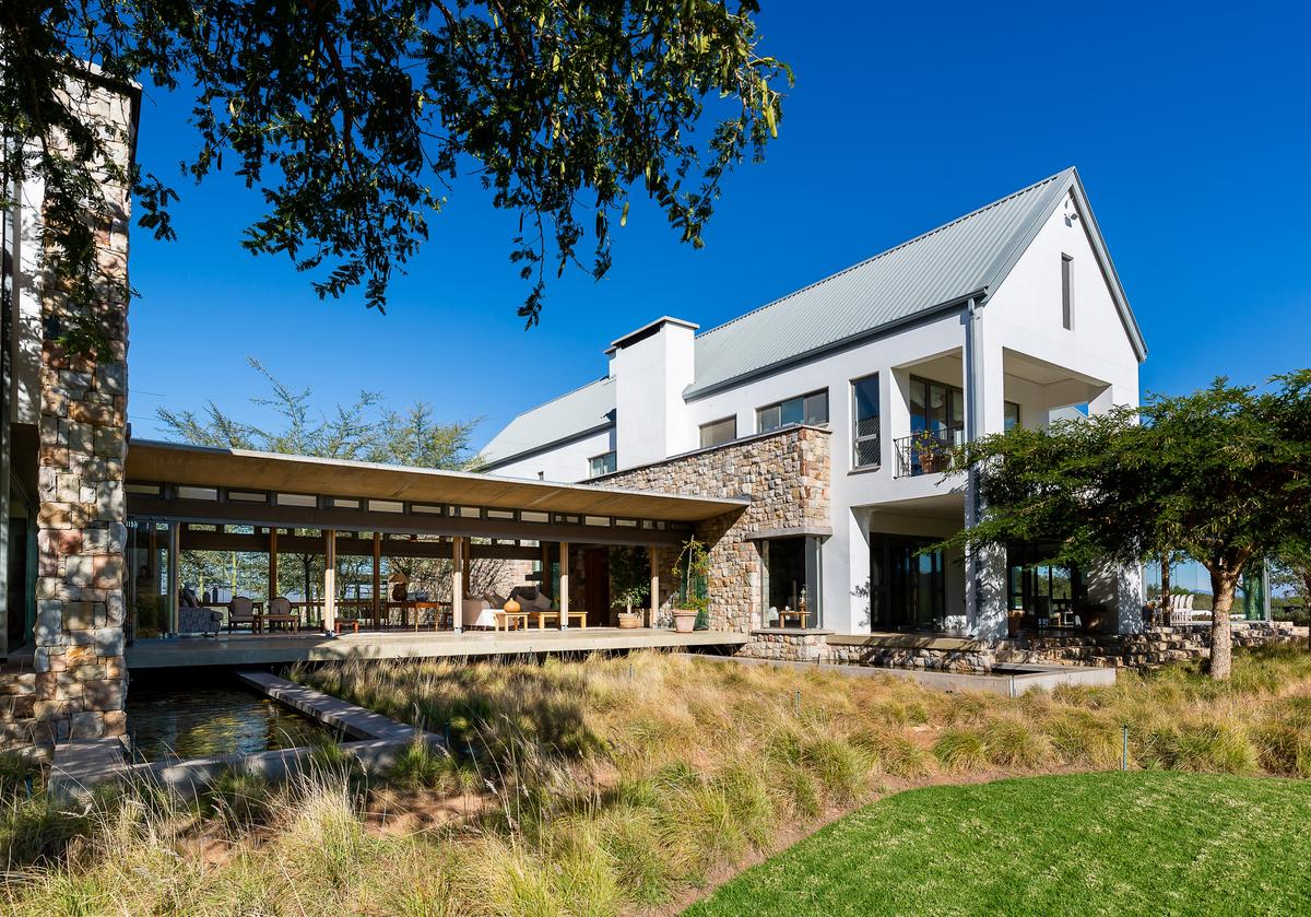 Named for the indigenous leopard tortoises often seen on the property, this magnificent estate features unique water features, ponds, and irrigated gardens. This part of Africa is a year-round treasure trove of wineries, farms, nature reserves, game parks, botanical gardens, and adventure sports. (Harry Boden Photography)