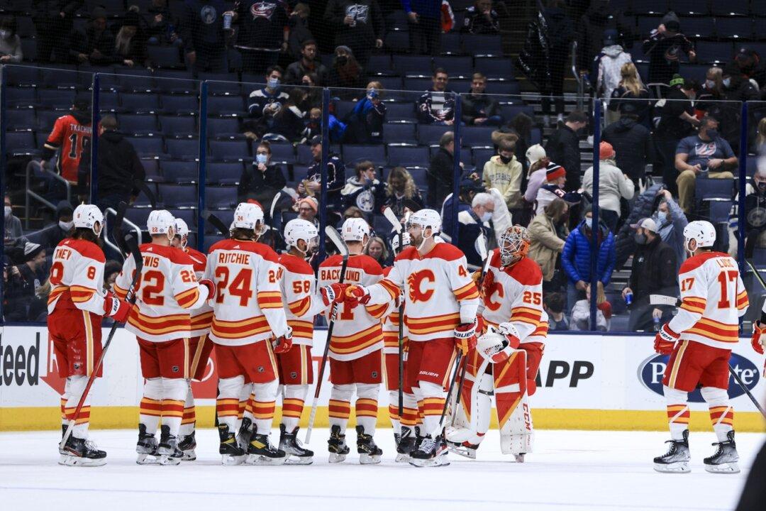 NHL Roundup: Flames Set Shot Record in Rout of Jackets