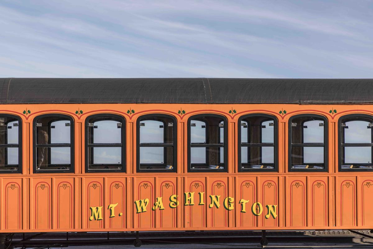 Mount Washington Cog Railroad at the top of Mount Washington in White Mountain in fall, New Hampshire, USA. (travelview/Shutterstock)