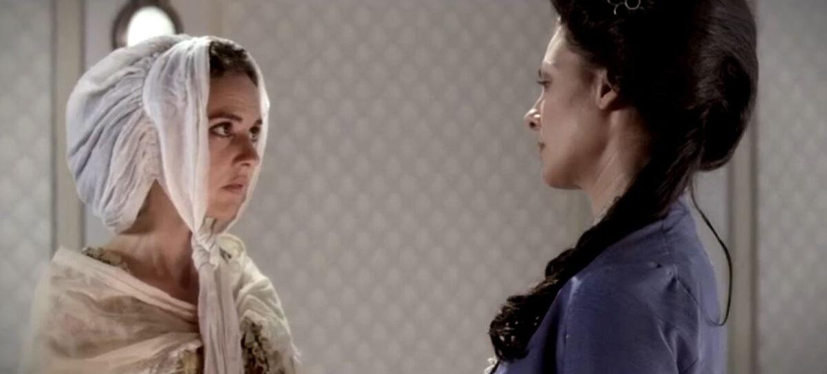 A music teacher (Ali Landry Monteverde, R) may offer Maria Magdalena (Montserrat Espadalé) the key to happiness in “Crescendo.” (Metanoia Films)