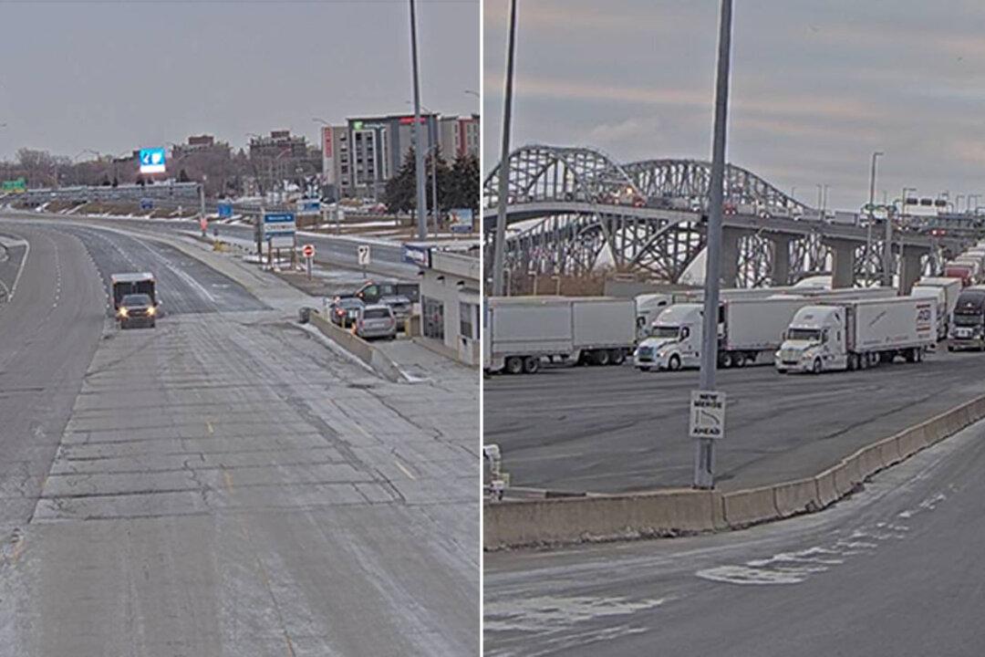 US Truckers Gather Under Border Bridge in Michigan Without Causing Blockade