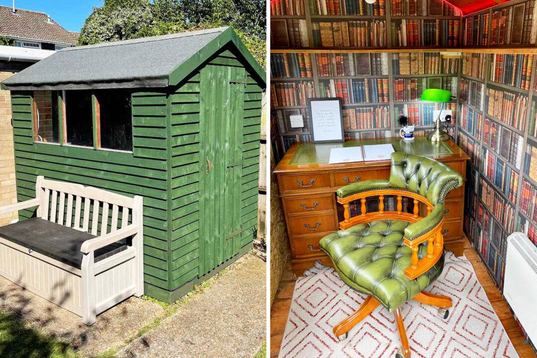 Dad of 2 Transforms Run-Down Garden Shed Into Beautiful Writing Room for Wife’s 40th Birthday