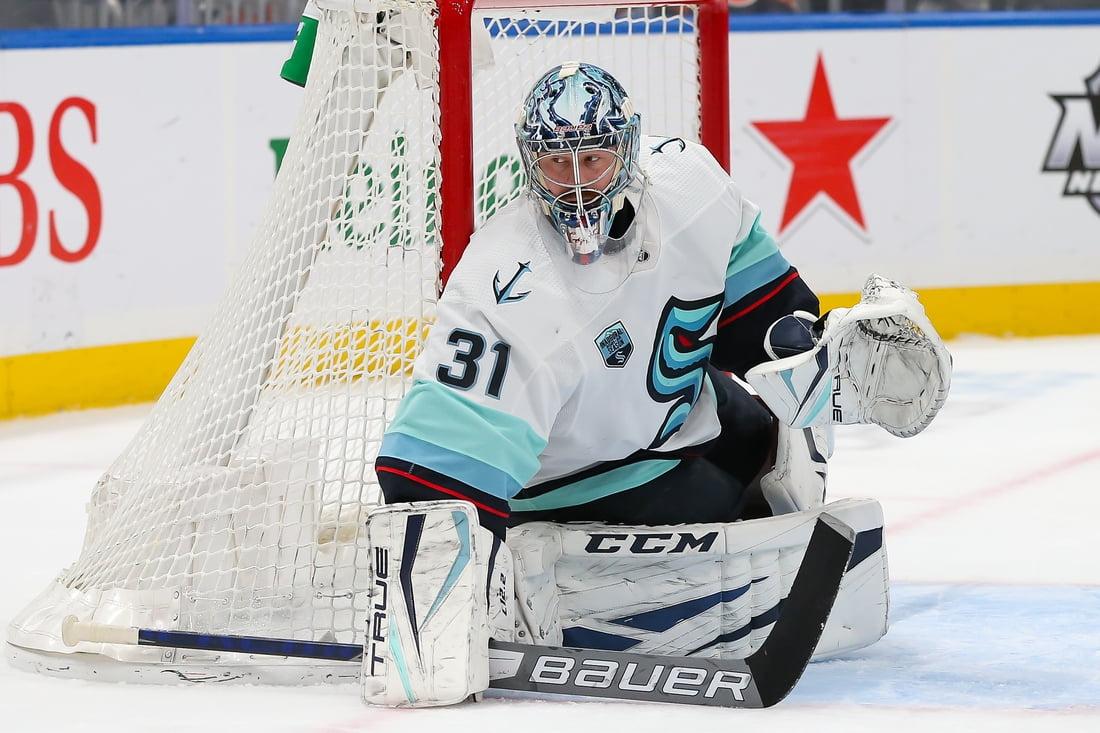 NHL Roundup: Philipp Grubauer Posts Kraken’s First-Ever Shutout