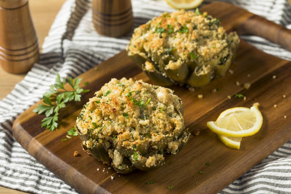 Spring Is the Time to Enjoy These Baked Stuffed Artichokes