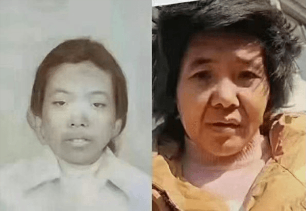 Enhanced photo of Xiaohuamei (L) from the marriage certificate with Dong and the mother of eight (R) (Screenshot via Sina Weibo)