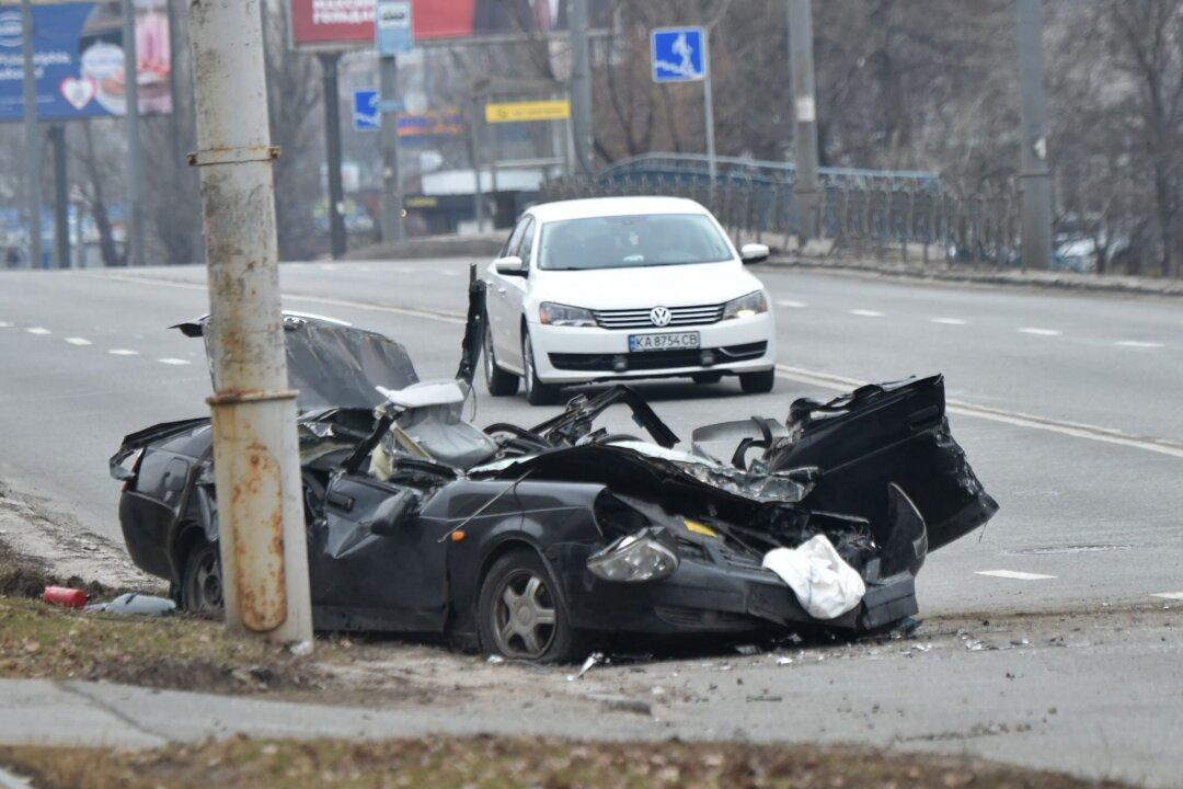 Video Shows Strela Tank Crushing Civilian Car in Kyiv With Driver Still Inside