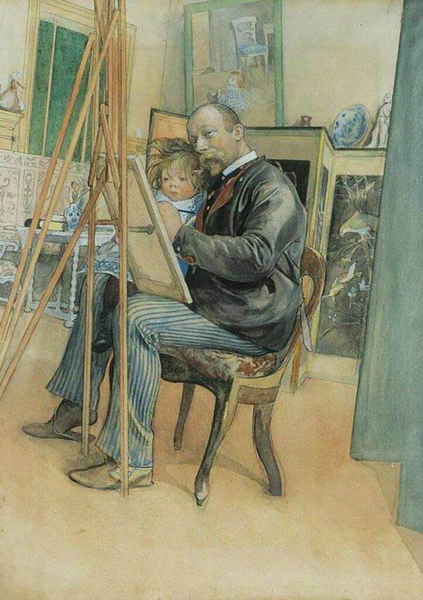 "Self-Portrait With Brita," 1898, by Carl Larsson. Private collection.<span style="color: #ff0000;"> </span>(Public Domain)