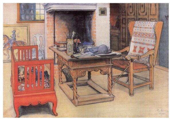 “Peek-a-Boo,” 1901, by Carl Larsson. Watercolor on paper. Private collection. (Public Domain)