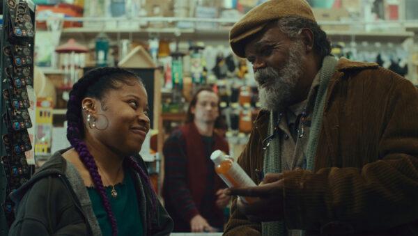 Dominique Fishback and Samuel L. Jackson in "The Last Days of Ptolemy Grey." (Apple TV+)