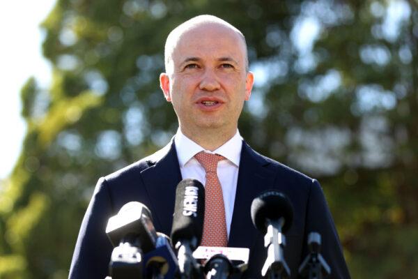 Treasurer, Matt Kean speaks during a press conference in Randwick in Sydney, Australia, on Oct. 18, 2021. (Brendon Thorne/Getty Images)