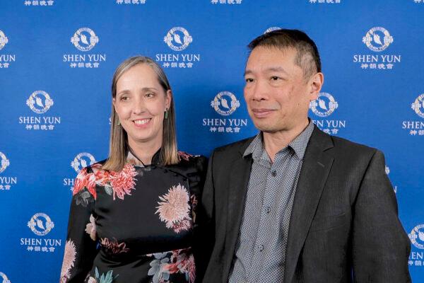 Anna Leong and Eric Leong attend the Shen Yun Performing Arts performance at the Keller Auditorium, Portland, Ore. on March 19, 2022. (NTD)