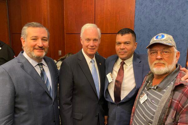 (L to R) Sen. Ted Cruz (R-Texas), Sen. Ron Johnson (R-Wis.), Dr. Paul Alexander, and Ron Coleman in Washington, D.C., on Mar. 8, 2022. (Courtesy of Ron Coleman)