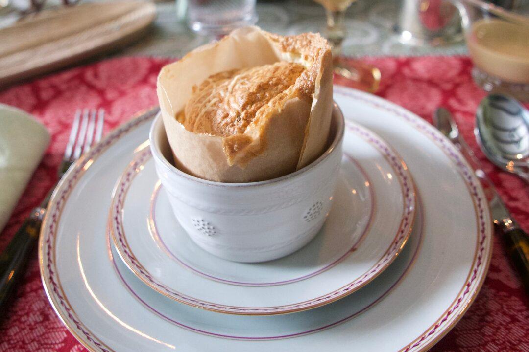 Goat Cheese Soufflés With Mustard Sauce