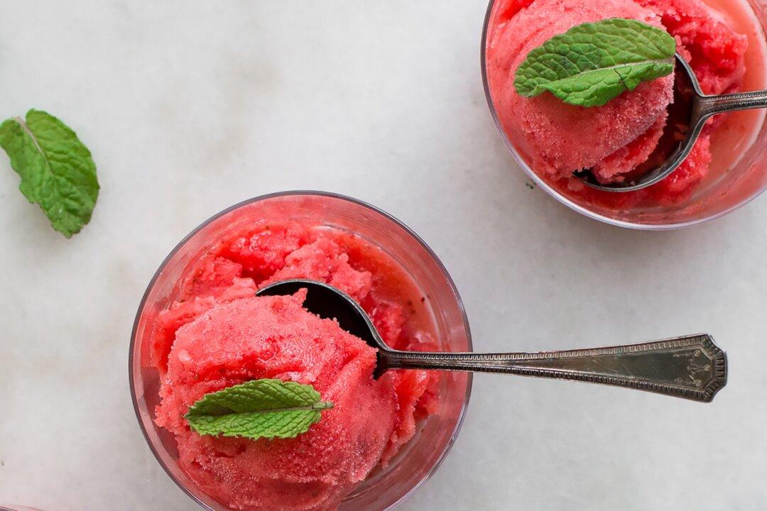 Strawberry-Mint Sorbet